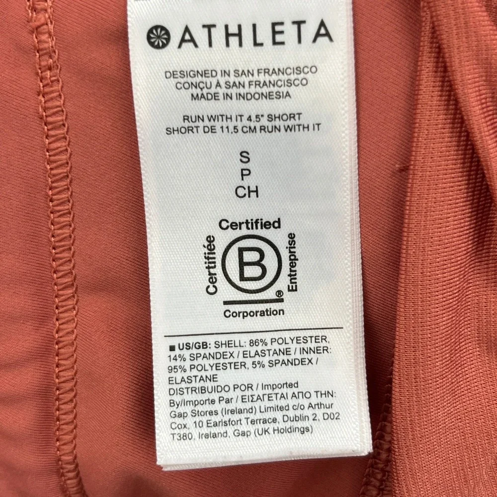 Athleta Shorts Womens SP Rust Orange Run With It 4.5 Stretch Athletic Running